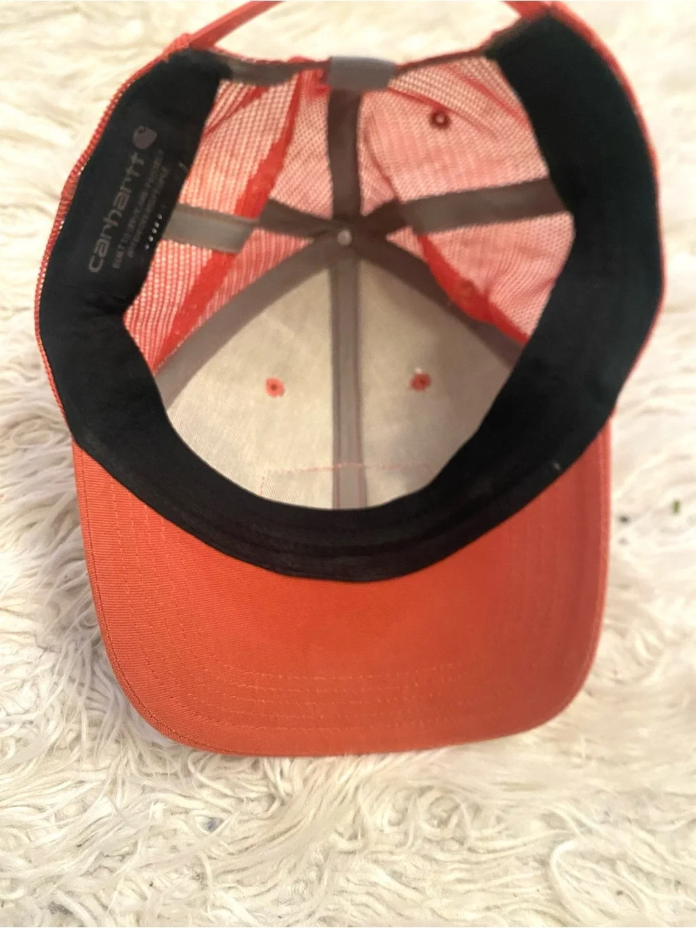 Carhartt Canvas Mesh-back Quality Patch Cap Force Sweatband Trucker Hat Orange